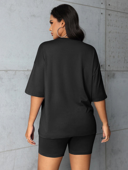 Plus-Size-Sets für Frauen Sommer 2-teilig bedruckt elegante Damen-Sets Kurze Sets