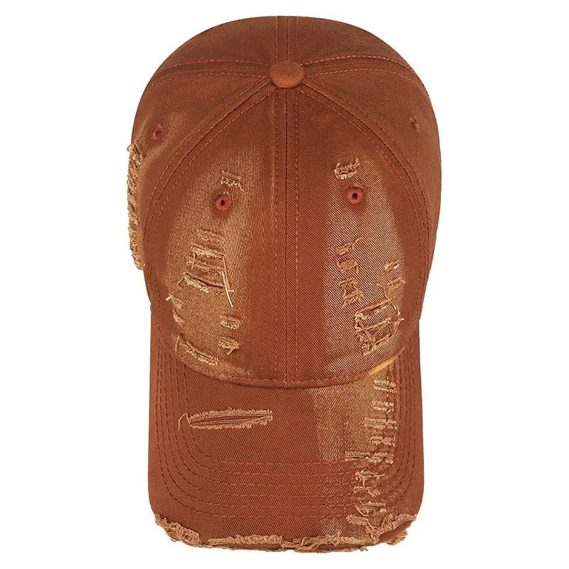Coole Mode Damen Herren Ripped Denim Baumwoll Baseballcap Unisex  Für Damen und Herren
