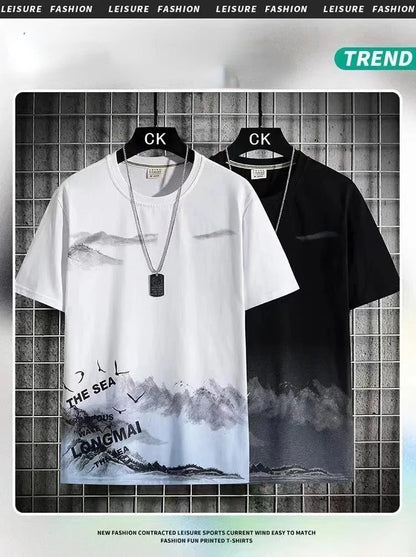 2026 Trendige Anzüge für Männer Herren Sommer Set Fitnessstudio Outfit Studenten Kurzarm T-Shirt 2-teiliger Anzug Trainingsanzüge Herren Freizeitkleidung