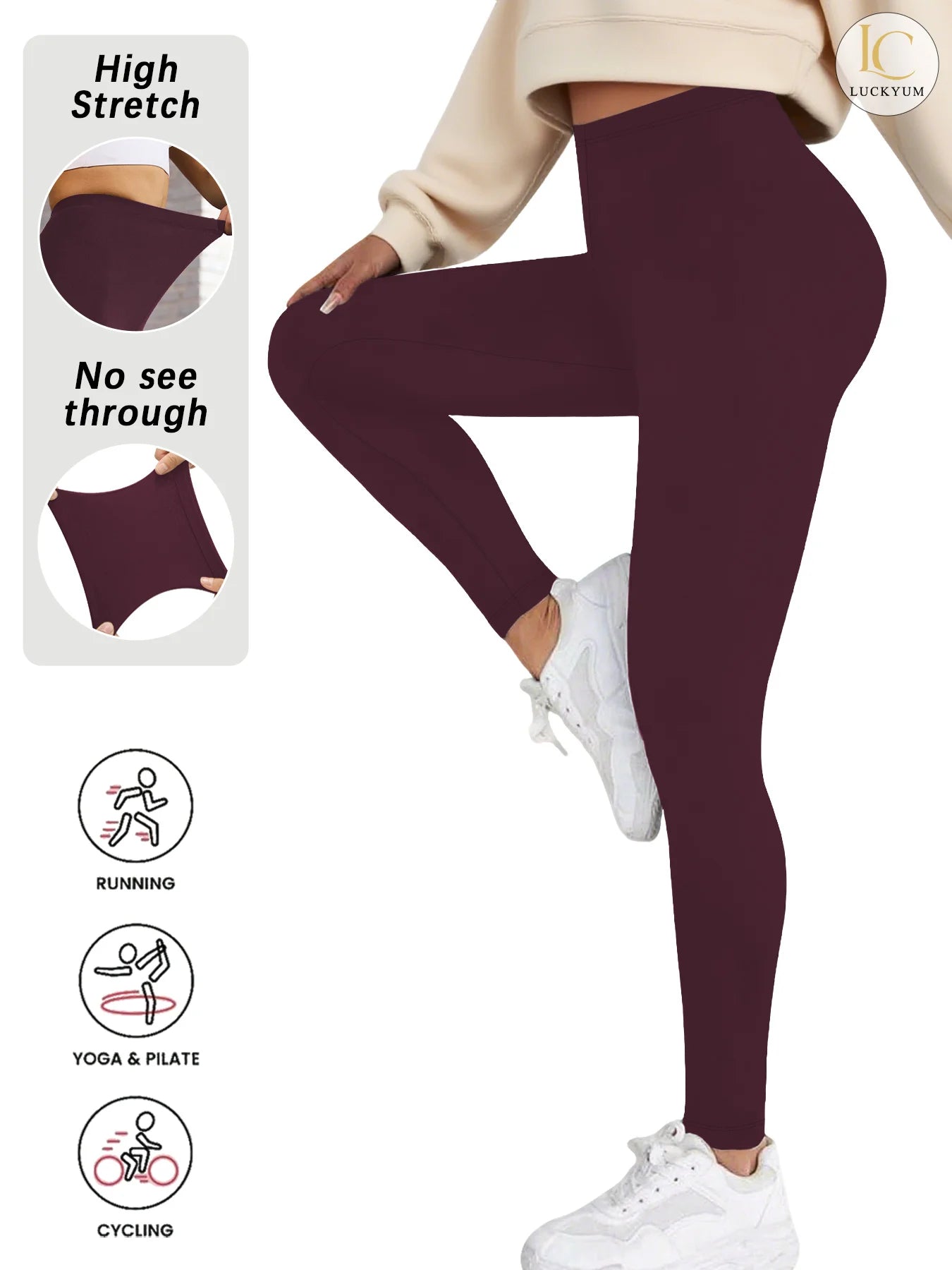 Leggings für Damen in Übergröße aus superweichem Stoff – hohe Elastizität für Yoga, Laufen, Training und lässige Alltagskleidung