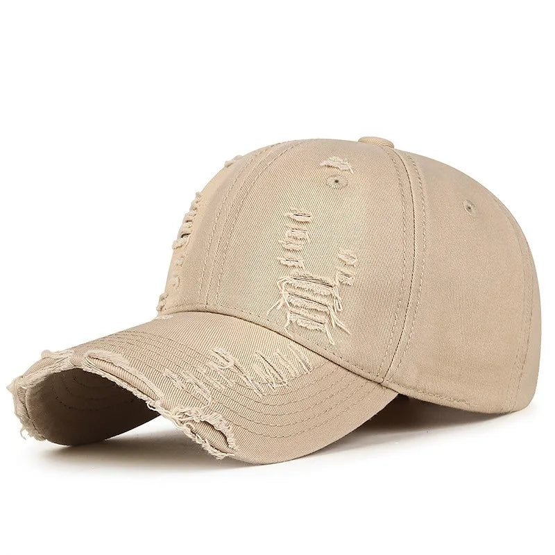 Coole Mode Damen Herren Ripped Denim Baumwoll Baseballcap Unisex  Für Damen und Herren