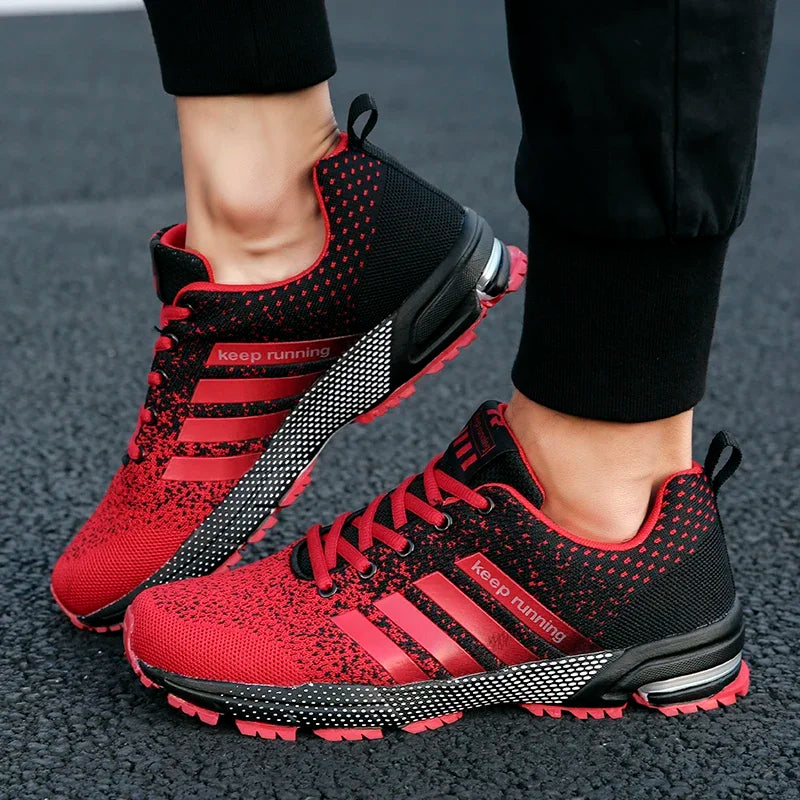 Neue Herren- und Damen-Sportschuhe mit fliegendem Mesh-Obermaterial für Frühling und Sommer, atmungsaktiv, bis EU Grösse 45.5