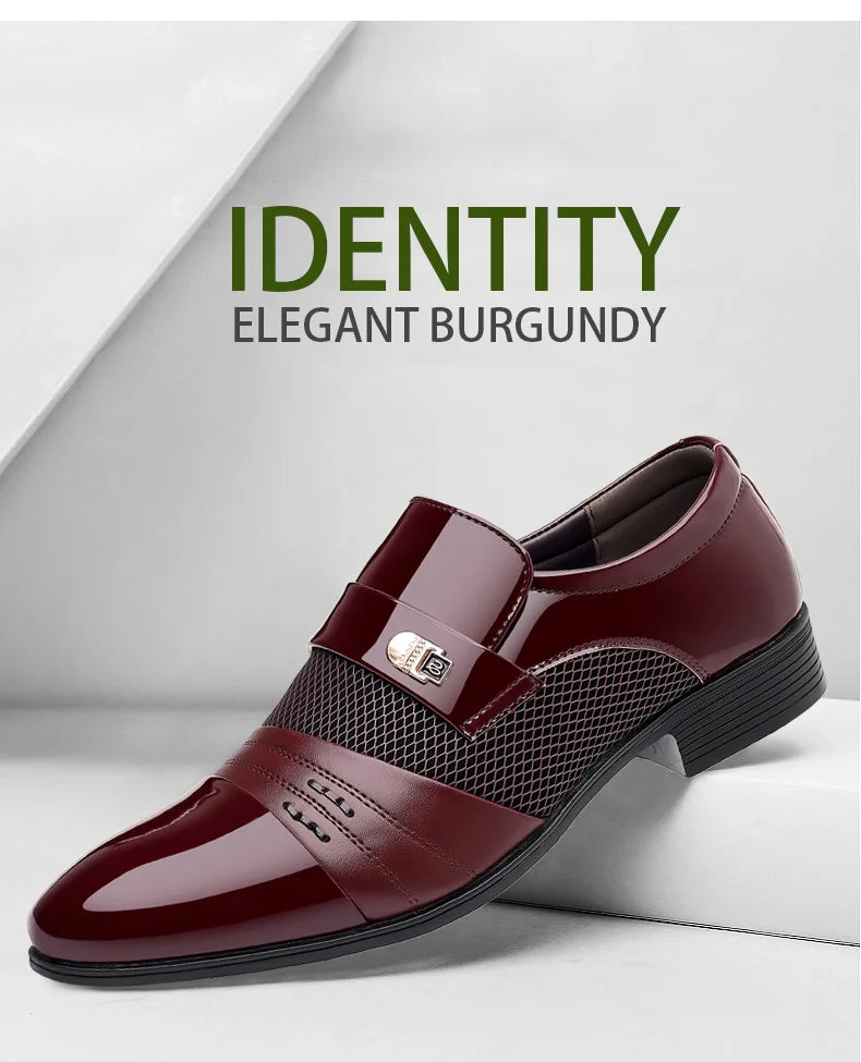Edle Kunstleder Oxford Schuhe Herren Luxus Lack Hochzeitsschuhe Spitz zulaufende Business Schuhe für Herren Klassische Lederschuhe Große Größen 38-48