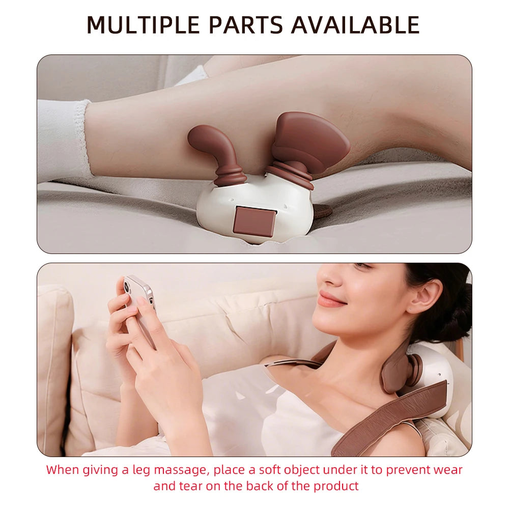 4D Bionische Handknet-Schulter-Nacken-Massagegerät Tragbarer Trapezmuskel-Zupf-Massage-Schal Bürstenloser Motor Nacken-Masseur