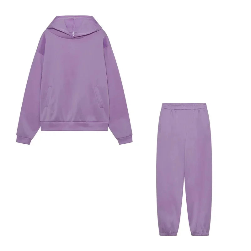 Großformat modisches Sweatshirt mit langen Ärmeln und Hosen-Set Herbst/Winter Damen Freizeitbekleidung Zweiteiliger Anzug Bequeme Plus-Size...