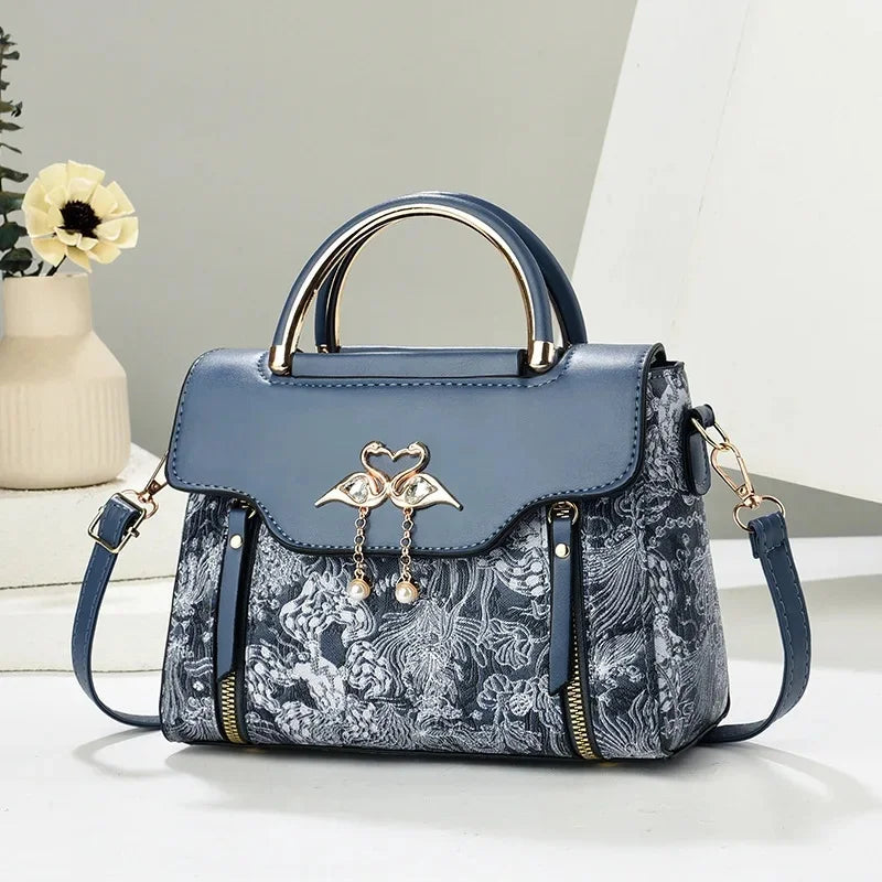 Modische Feen-Handtasche für Damen, Schulter- und Umhängetasche, elegante Ausstrahlung, PU-Leder, Polyesterfaser, inneres Reißverschlussfach
