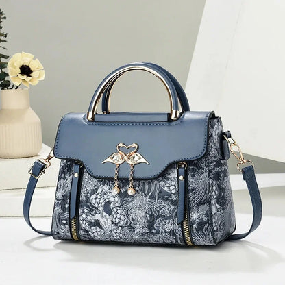Modische Feen-Handtasche für Damen, Schulter- und Umhängetasche, elegante Ausstrahlung, PU-Leder, Polyesterfaser, inneres Reißverschlussfach