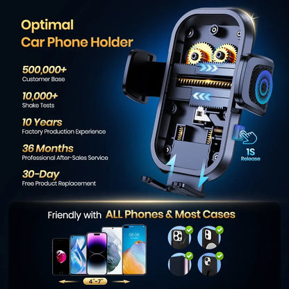 TOPK Car Phone Holder, Car Air Vent Phone Holder with 360° Rotation, Universal Compatibility for all 4-7 inch Smartphones.