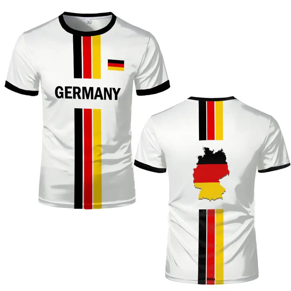 2026 Neues Deutschland T-Shirt mit Flaggendruck T-Shirt für Männer und Frauen, Schnell trocknend, Fußballtraining, Freizeit- und Straßenkleidung, Kurzarm-Sporttop