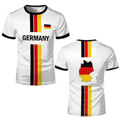 2026 Neues Deutschland T-Shirt mit Flaggendruck T-Shirt für Männer und Frauen, Schnell trocknend, Fußballtraining, Freizeit- und Straßenkleidung, Kurzarm-Sporttop