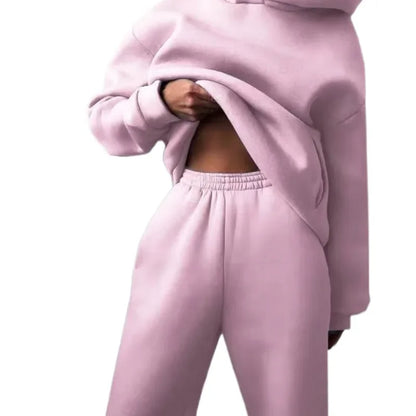 Großformat modisches Sweatshirt mit langen Ärmeln und Hosen-Set Herbst/Winter Damen Freizeitbekleidung Zweiteiliger Anzug Bequeme Plus-Size...