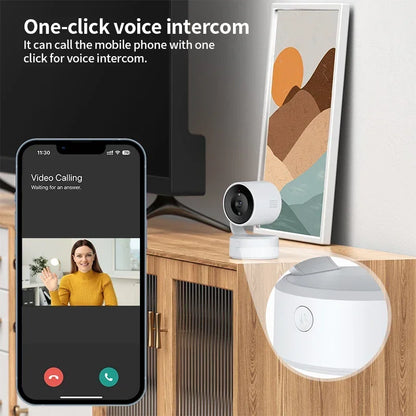 WIFI Tuya Kamera Innenbereich 5MP Baby Monitor Gegensprechfunktion 4X Zoom PTZ 360° Überwachungskameras Unterstützt Alexa Google Smart Life