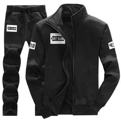 Trendiger Hoodie Herren Stehkragenjacke Lässige Sportbekleidung Lange Hose Frühling Herbst Jugend Große Größen Kleidung Set