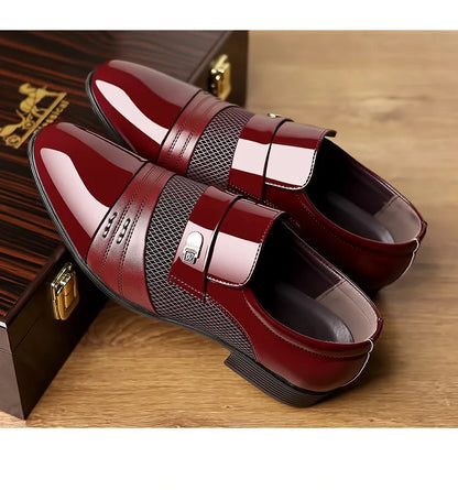 Edle Kunstleder Oxford Schuhe Herren Luxus Lack Hochzeitsschuhe Spitz zulaufende Business Schuhe für Herren Klassische Lederschuhe Große Größen 38-48