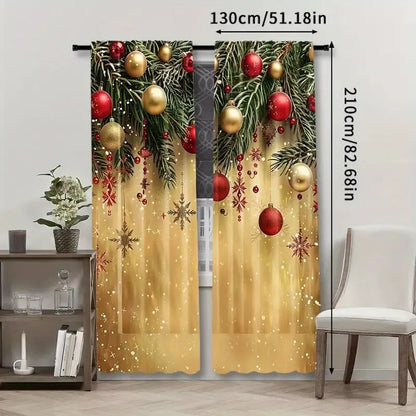 Weihnachten silberne Ballon-Print-Vorhänge, Weihnachtsdekoration, Schlafzimmer und Wohnzimmer, Wohnungsdekoration, Zimmerdekoration