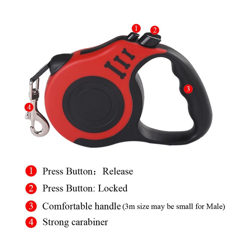 3m 5m Hundeleine für kleine Hunde und Katzen, automatische, ausziehbare, strapazierfähige Nylonleine für Welpen, Outdoor, Reisen, Spaziergänge, Wandern, Zugseil