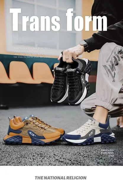 Dicke Sohle Herrensneaker Mode Herren Schuh Vielseitiger Vulkanisierter Schuh Schnürschuh Outdoor-Laufschuhe Rutschfest Zapatillas de Hombre