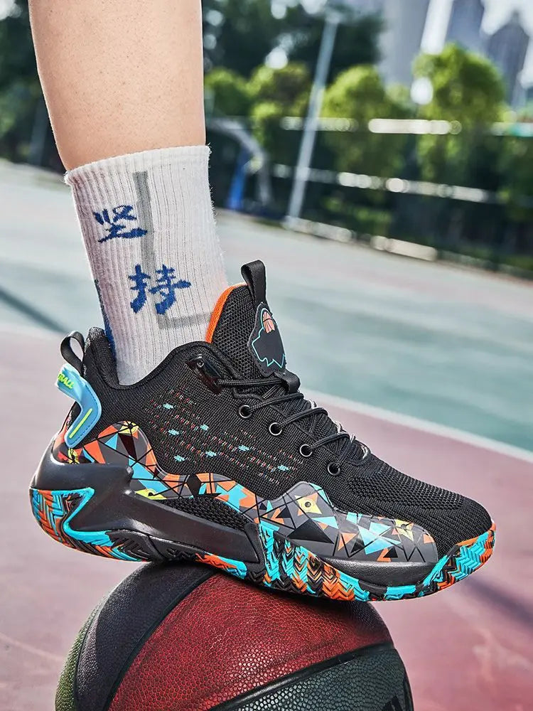 Hochwertige Herren-Basketballschuhe Marke Herren Sneakers Luxuriöses Design Mesh Atmungsaktive Sportschuhe High-Top Rutschfeste Freizeitschuhe