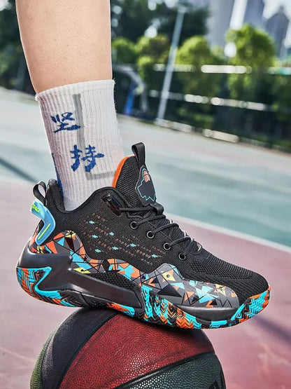 Hochwertige Herren-Basketballschuhe Marke Herren Sneakers Luxuriöses Design Mesh Atmungsaktive Sportschuhe High-Top Rutschfeste Freizeitschuhe