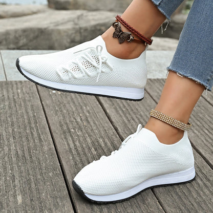 Damen Freizeitschuhe Mode Atmungsaktive Laufnetz-Flats Sneaker