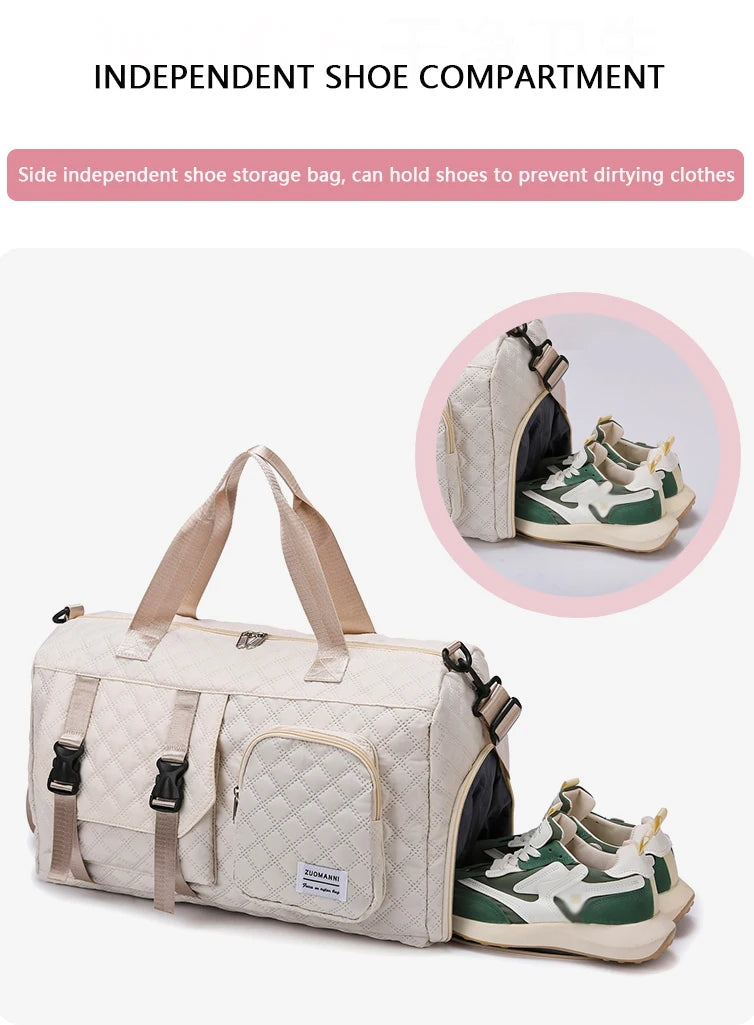 Langlebige Nylon-Reisetasche, tragbare Sport- und Fitness-Tasche , Schulter-Duffel-Trainingsbag, geräumig, Argyle