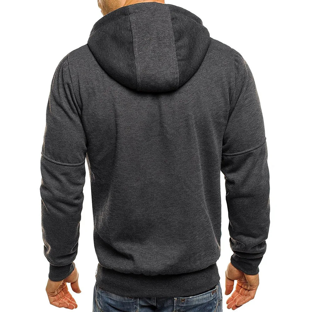 Herren Kapuzenpullover Langarm Sweatshirt Reißverschluss Design Kapuzenpullover für Männer Kleidung Sportbekleidung Schlanke Passform Freizeitjacke