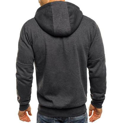 Herren Kapuzenpullover Langarm Sweatshirt Reißverschluss Design Kapuzenpullover für Männer Kleidung Sportbekleidung Schlanke Passform Freizeitjacke