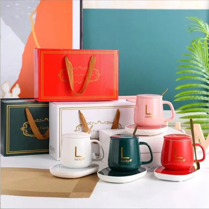 2025 warme und isolierte Kaffeetassen aus Keramik, konstant temperierte Tassen, 55-Grad-warme Keramiktasse mit Jiapin-Tassen-Geschenkbox-Sets