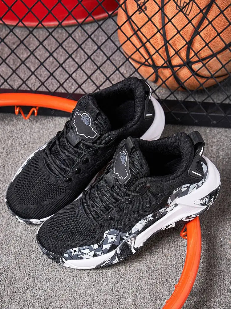 Hochwertige Herren-Basketballschuhe Marke Herren Sneakers Luxuriöses Design Mesh Atmungsaktive Sportschuhe High-Top Rutschfeste Freizeitschuhe