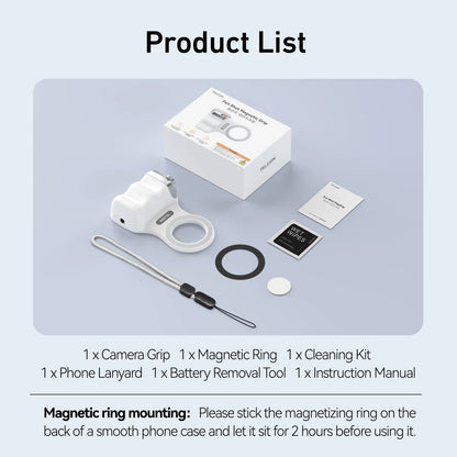 TELESIN Telefon Kamera Aufnahme Handgriff Magnetischer Smartphone-Halter Aufnahmehilfe Fernbedienung Griff für iPhone Android Handy