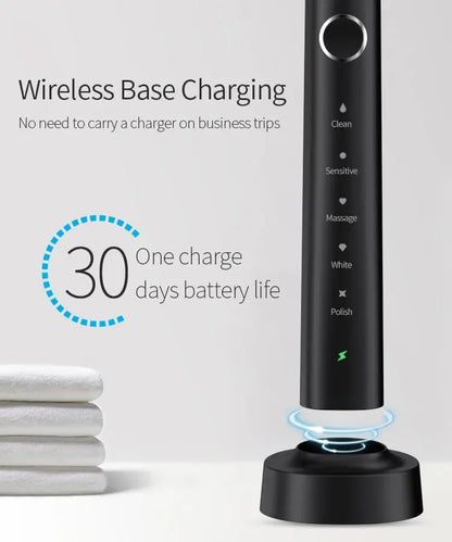 Sonic Elektrische Zahnbürsten für Erwachsene Smart-Timer Zahnbürste zur Zahnaufhellung IPX7 Wasserdicht 6 Austauschbare Bürstenköpfe Set