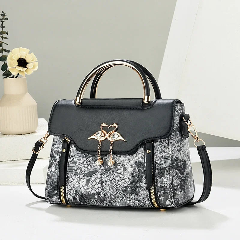 Modische Feen-Handtasche für Damen, Schulter- und Umhängetasche, elegante Ausstrahlung, PU-Leder, Polyesterfaser, inneres Reißverschlussfach