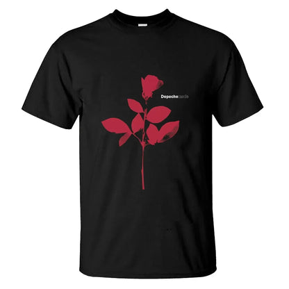 Herren-T-Shirt Rose Tops Schwarz von Depeche Mode T-Shirt Lässig Oversized Männlich Lässige Grafik Streetwear Unisex