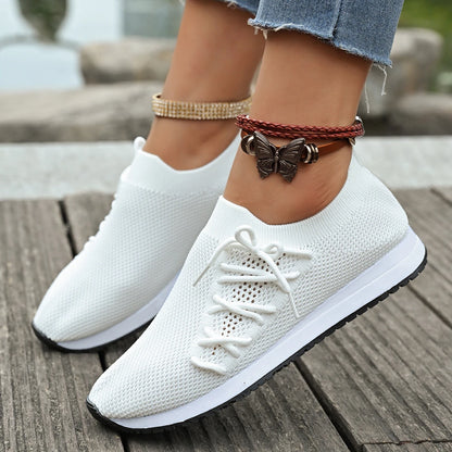 Damen Freizeitschuhe Mode Atmungsaktive Laufnetz-Flats Sneaker