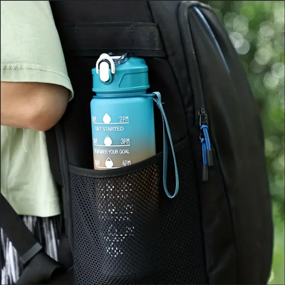 Sportwasserflasche mit Zeit-Tracking-Trinkhalm, auslaufsicherem Verschluss und klappbarem Deckel, ideal für unterwegs und Outdoor-Abenteuer