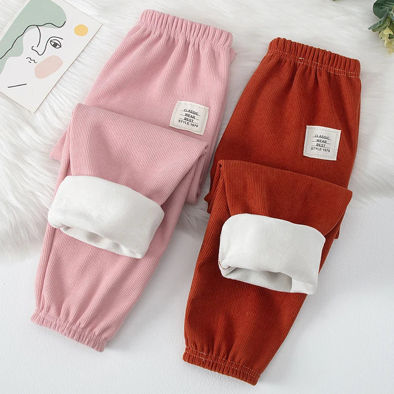 1 oder 2  Stück Herbst- und Winter-Kinder-Sporthose mit Nadelstreifen für Jungen und Mädchen, dick und warm