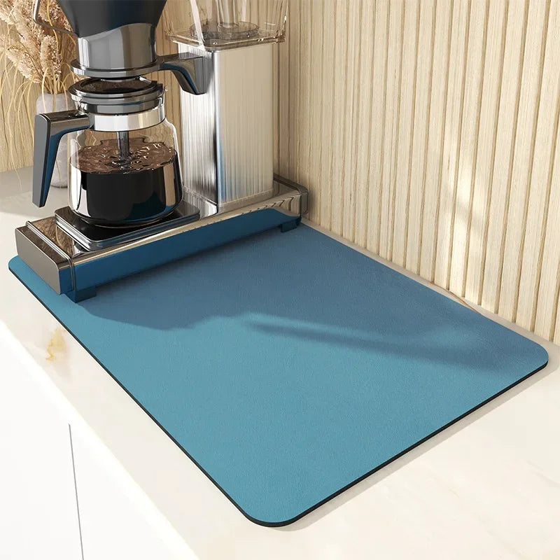 Superabsorbierende große Küchenmatte, rutschfest, ablaufend, für Kaffee, Geschirr, schnell trocknend