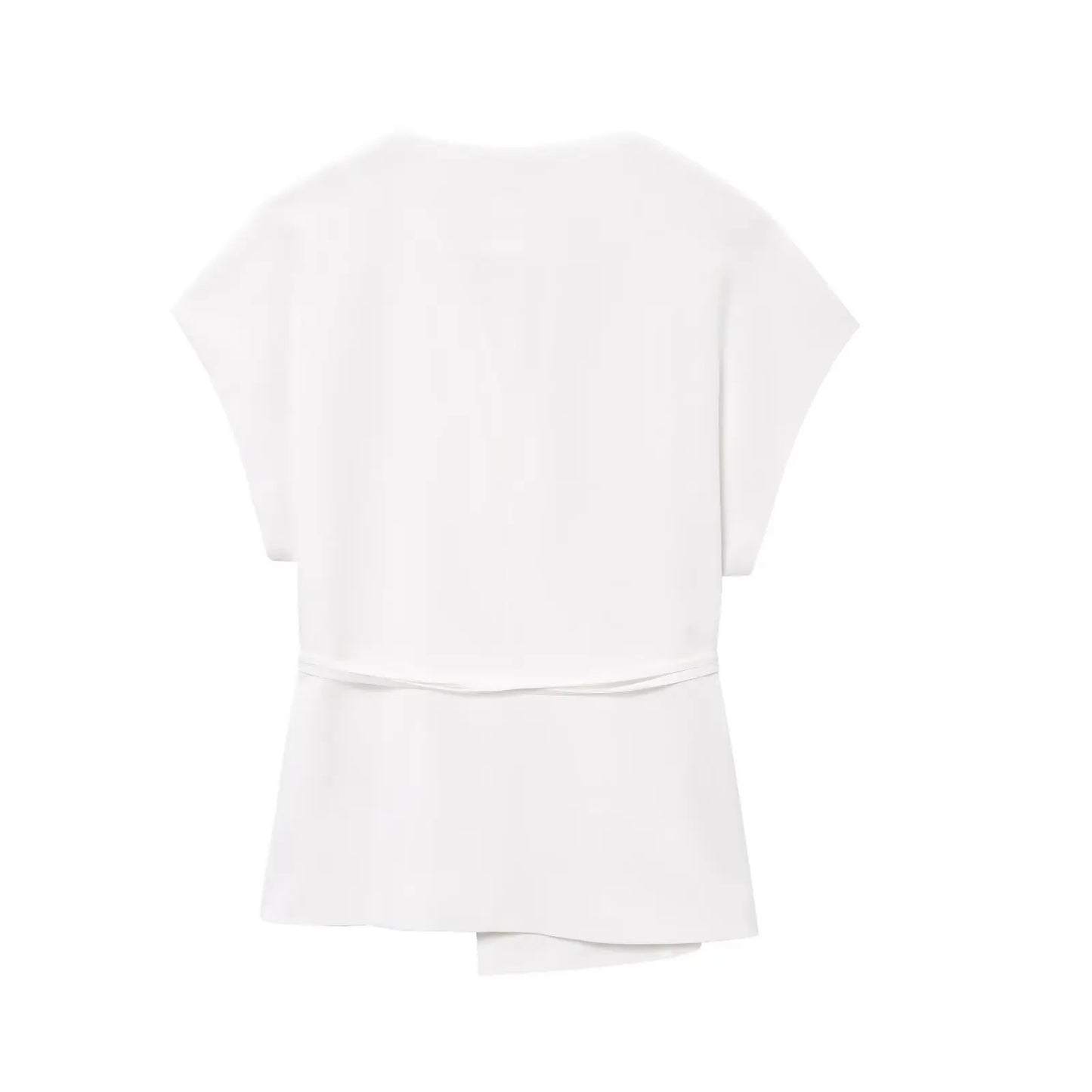 TFMLN Fashion Damenanzug Hosenanzüge Ärmelloses V-Ausschnitt Top mit Gürtel Gerade Hose Set 2025 Frühling Sommer Büro 2-teiliger Set