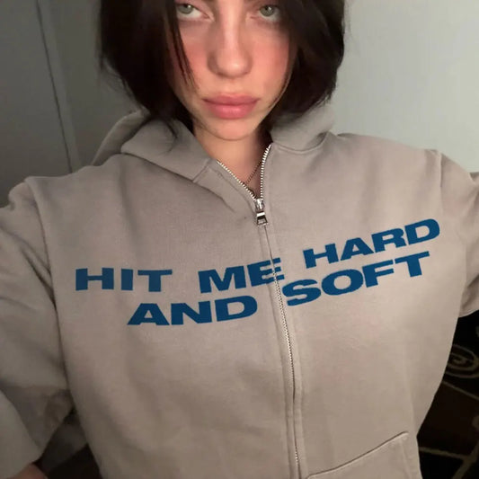 Hit Me Hard and Soft 2025 Tour Reißverschluss-Hoodies für Männer und Frauen Harajuku Pullover Mode Hip-Hop Zip-Up-Sweatshirts Jacken Fan-Geschenk