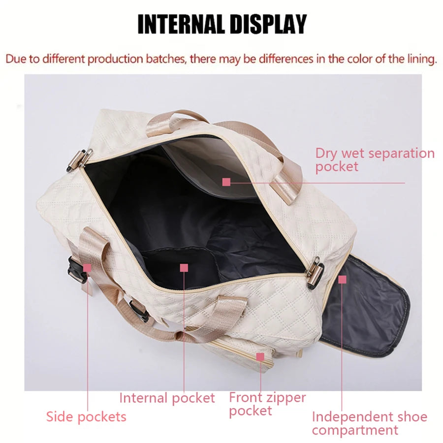 Langlebige Nylon-Reisetasche, tragbare Sport- und Fitness-Tasche , Schulter-Duffel-Trainingsbag, geräumig, Argyle