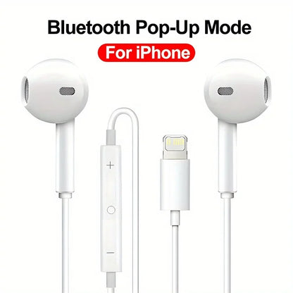 Auriculares con cable y micrófono para iPhone, iPod, iPad, auriculares ligeros con control de volumen, conector para auriculares de 6,35 mm