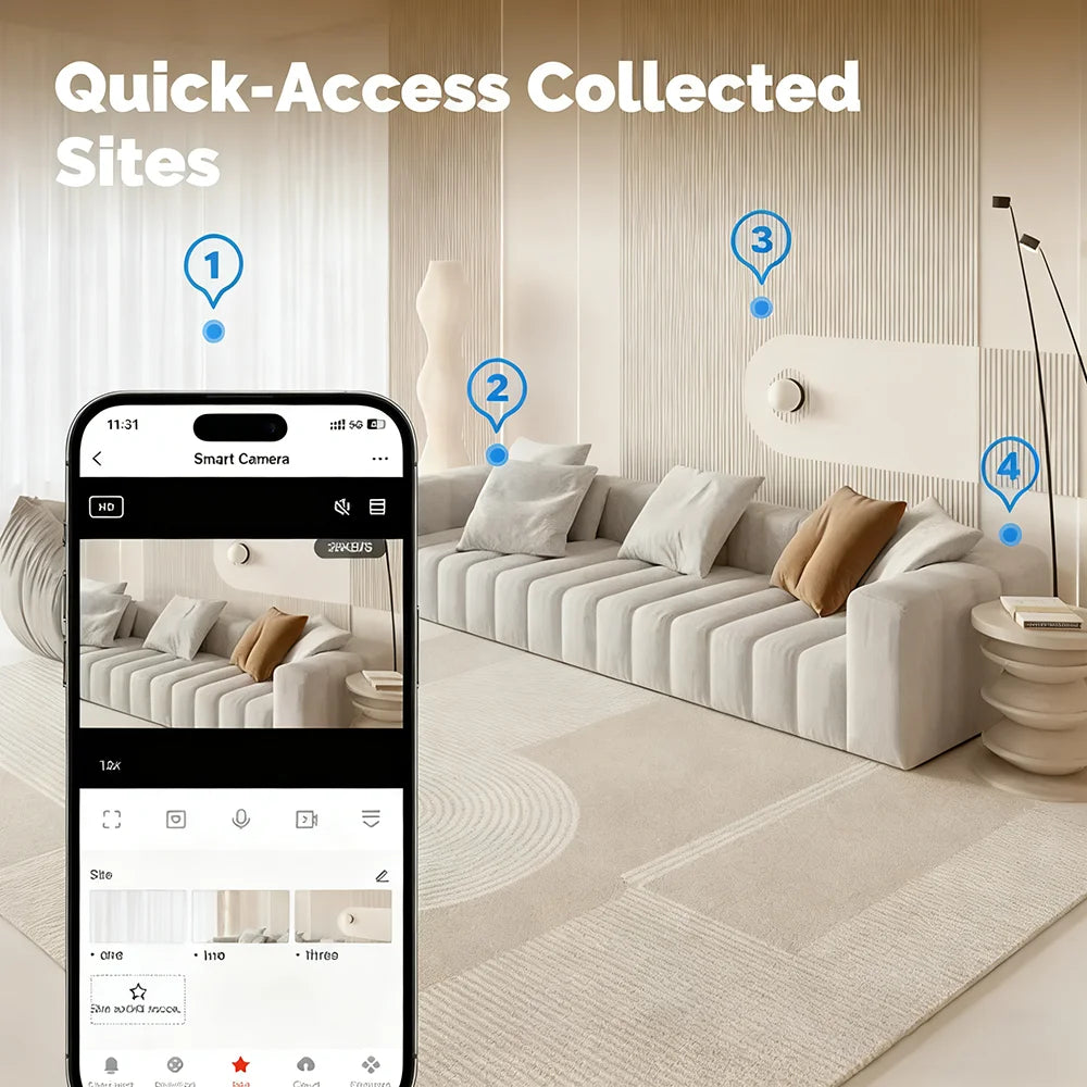 WIFI Tuya Kamera Innenbereich 5MP Baby Monitor Gegensprechfunktion 4X Zoom PTZ 360° Überwachungskameras Unterstützt Alexa Google Smart Life