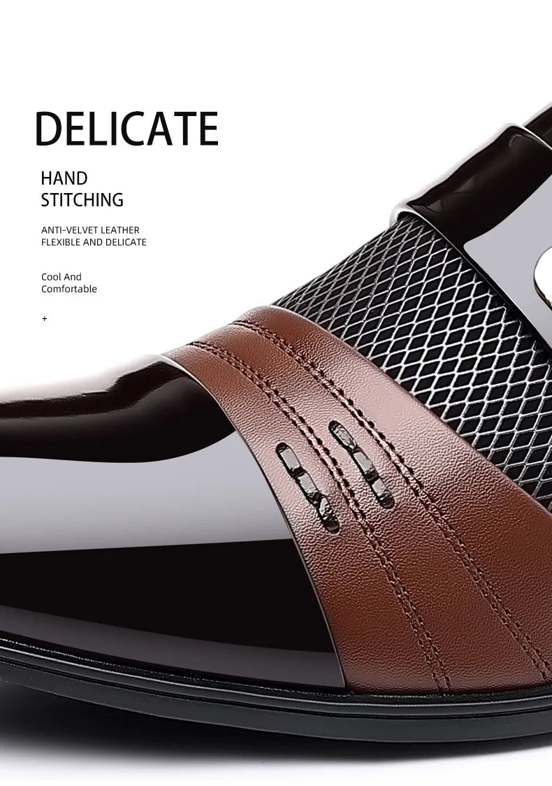 Edle Kunstleder Oxford Schuhe Herren Luxus Lack Hochzeitsschuhe Spitz zulaufende Business Schuhe für Herren Klassische Lederschuhe Große Größen 38-48