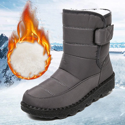 Wasserdichte Schneestiefel für Frauen Rutschfeste Warme Winterschuhe Damen Verdickte Plüschplattform Stiefeletten Gepolsterte Schuhe