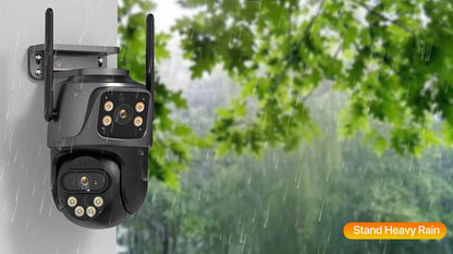 WONSDAR 4K PTZ WIFI Kamera Doppellinse Doppeltbildschirm IP Kamera Außenbereich HD Automatische Verfolgung Sicherheitsüberwachung CCTV Überwachung iCSee