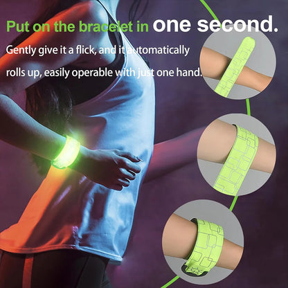 Wiederaufladbares LED-Lichtband Nachtlauf Armband Radfahren Warnarmband Sicherheitsarmband Outdoor-Sport Sicherheitsarmgurt Bein
