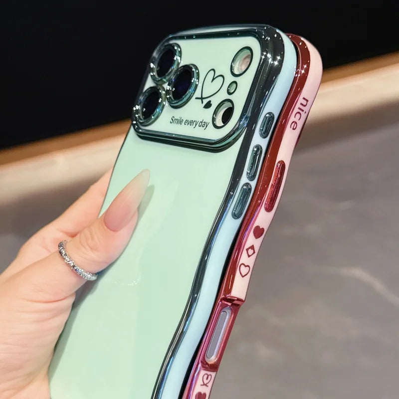 Side Love Elektrobeschichtetes Case für iPhone 17 Pro Max, 17 Air, 16, 15, 14 Plus, 13, 12, 11 Pro Max, 17Pro Max Cover, stoßfestes Bumper-Linsen-Case