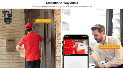 WONSDAR 4K PTZ WIFI Kamera Doppellinse Doppeltbildschirm IP Kamera Außenbereich HD Automatische Verfolgung Sicherheitsüberwachung CCTV Überwachung iCSee