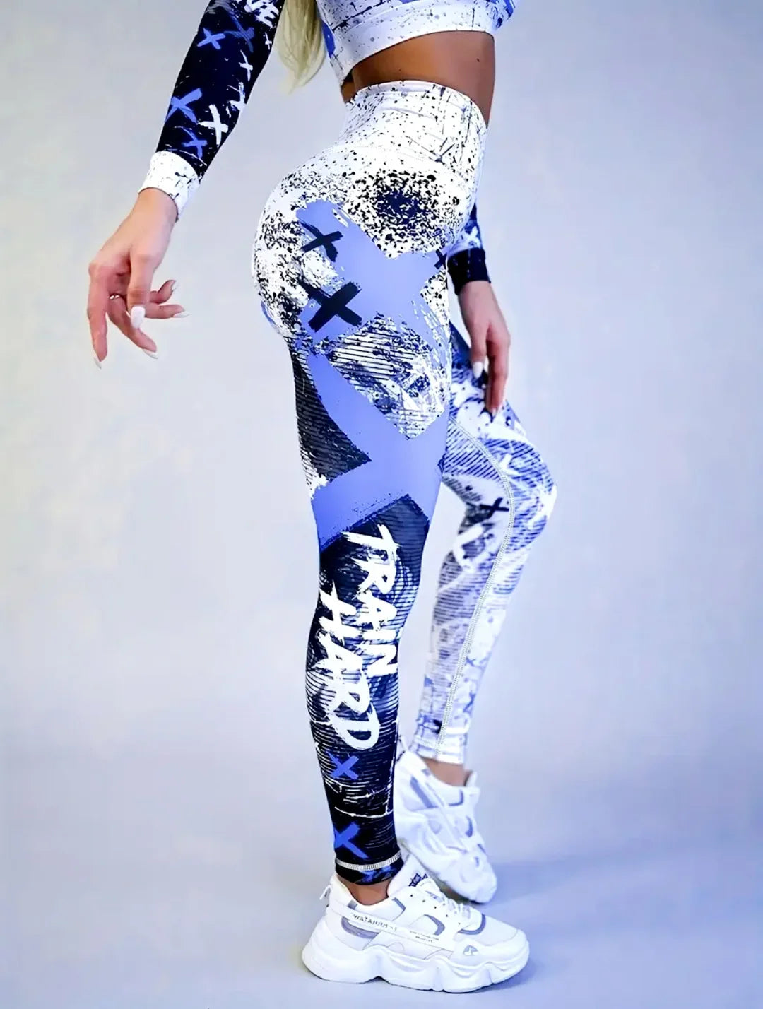 Fashion Street coole Sportleggings für Frauen Hip-Hop-Stil Hoch taillierte elastische Hose Tägliches Laufen Tanzen Bequeme Yoga-Hose