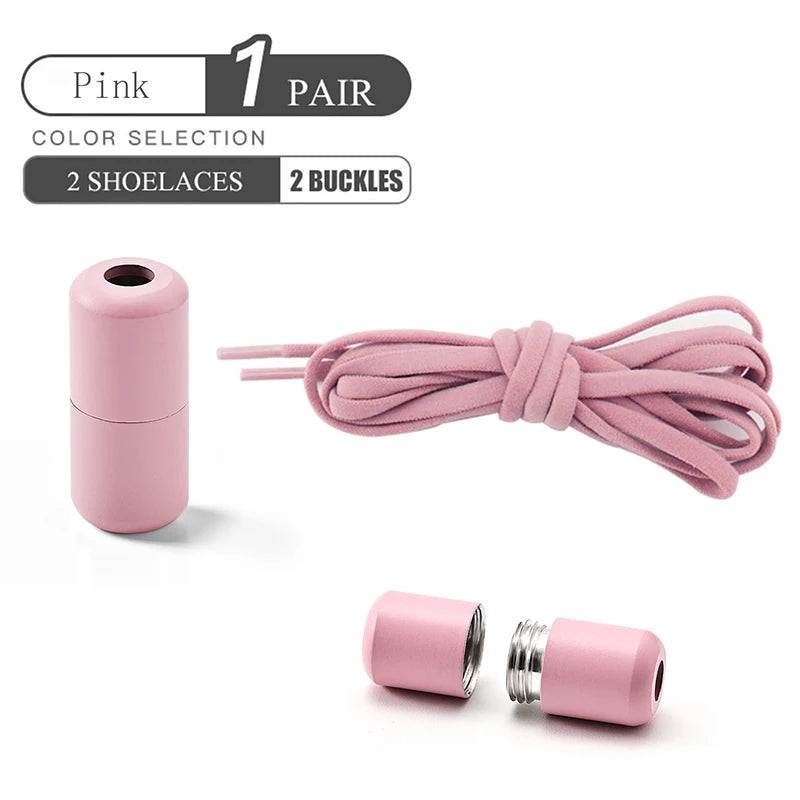 Elastische Schnürsenkel ohne Binden Halbrunde Schnürsenkel für Kinder- und Erwachsenensneaker Schnürsenkel Schnell und Bequem Metallverschluss Schnürsenkel